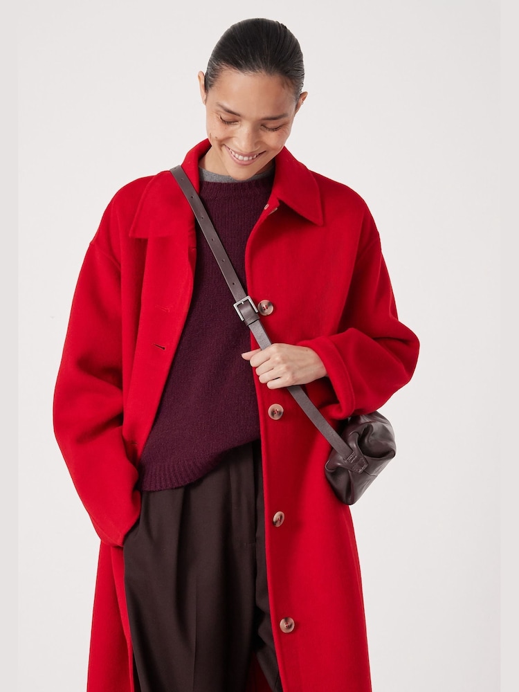 Hush Red Leather Barrel Crossbody Bag - Image 2 of 6