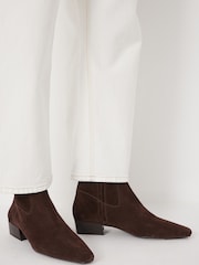 Hush Brown Suede Square-Toe Boots - Image 1 of 5