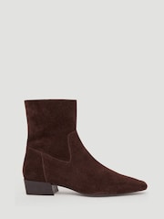 Hush Brown Suede Square-Toe Boots - Image 3 of 5