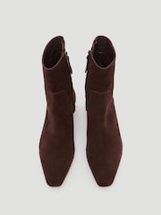 Hush Brown Suede Square-Toe Boots - Image 4 of 5