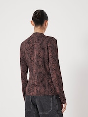 Hush Brown Printed Long Sleeve Top - Image 2 of 5