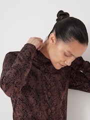 Hush Brown Printed Long Sleeve Top - Image 4 of 5