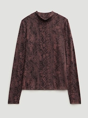 Hush Brown Printed Long Sleeve Top - Image 5 of 5