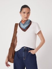 Hush Brown Lightweight Printed Triangle Scarf - Image 3 of 6