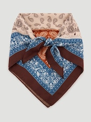 Hush Brown Lightweight Printed Triangle Scarf - Image 4 of 6