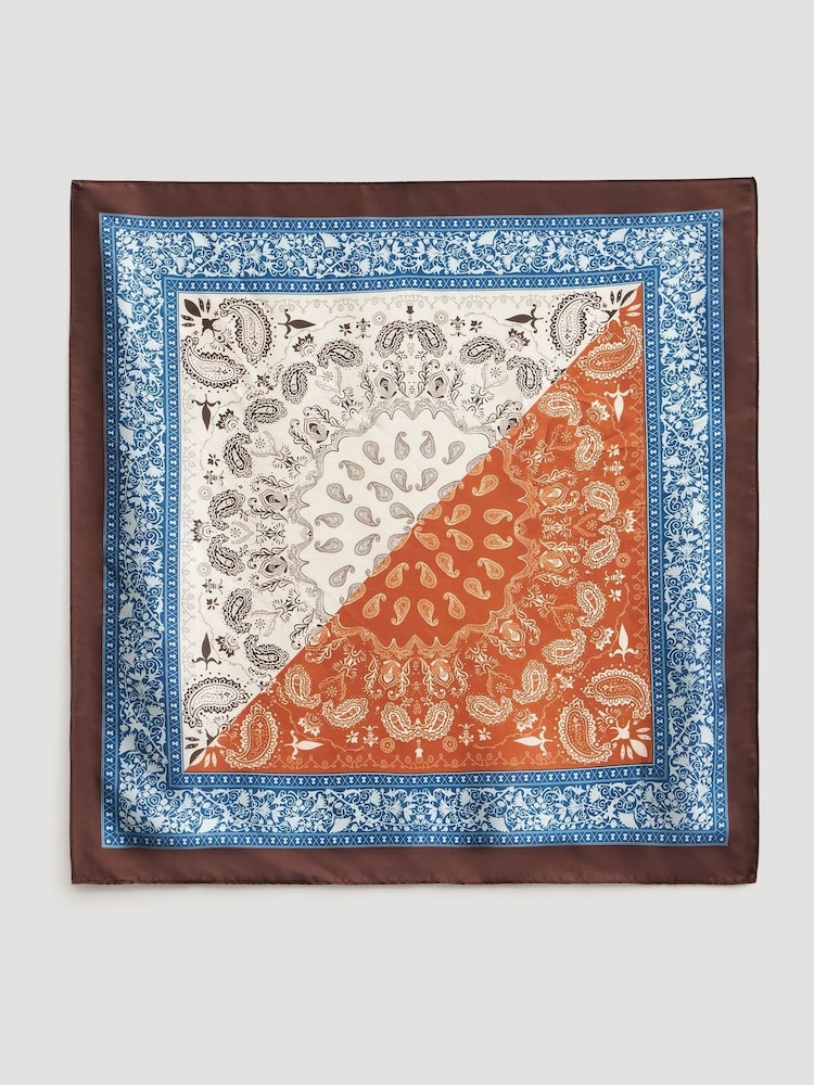 Hush Brown Lightweight Printed Triangle Scarf - Image 6 of 6