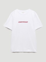 Hush White Long Story Short Slogan T-Shirt - Image 5 of 5