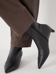 Hush Black Leather Sock Fit Boots - Image 2 of 5
