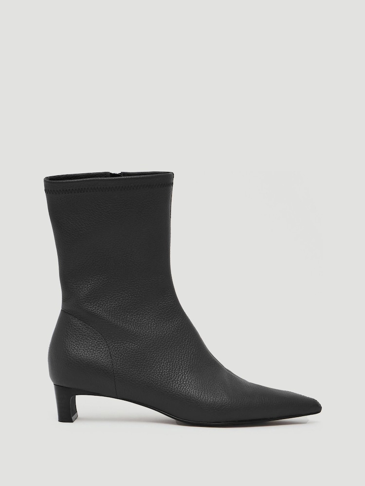Buy Hush Black Leather Sock Fit Boots from Next USA
