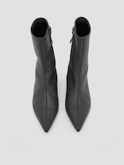Hush Black Leather Sock Fit Boots - Image 4 of 5