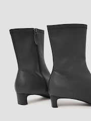 Hush Black Leather Sock Fit Boots - Image 5 of 5