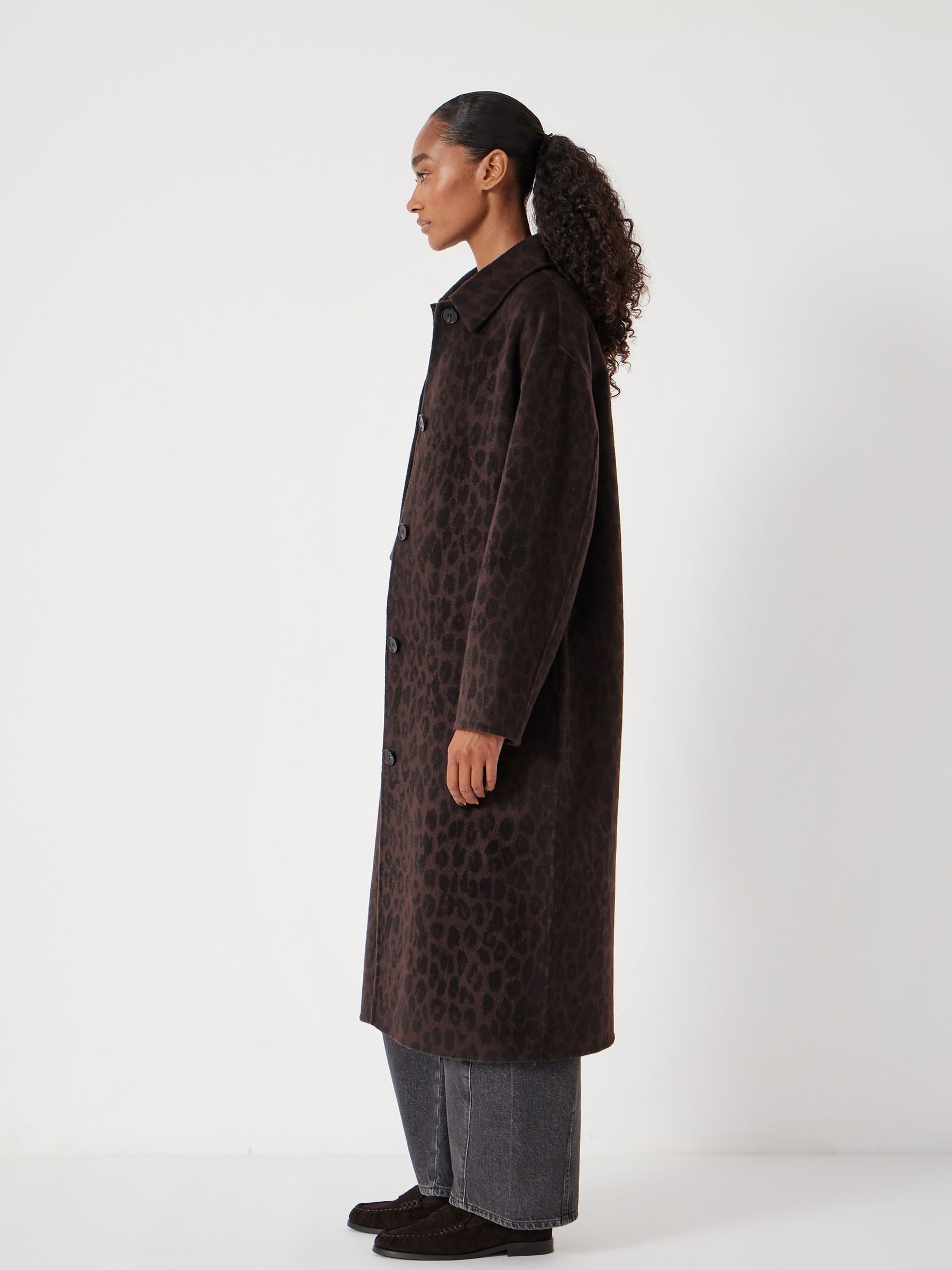 Buy Hush Brown Edie Pure Wool Double Faced Coat from Next USA