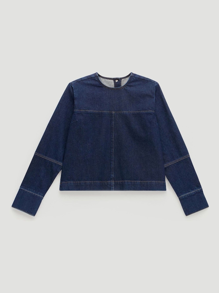 Hush Long Sleeve Denim Top - Imagem 1 de 1