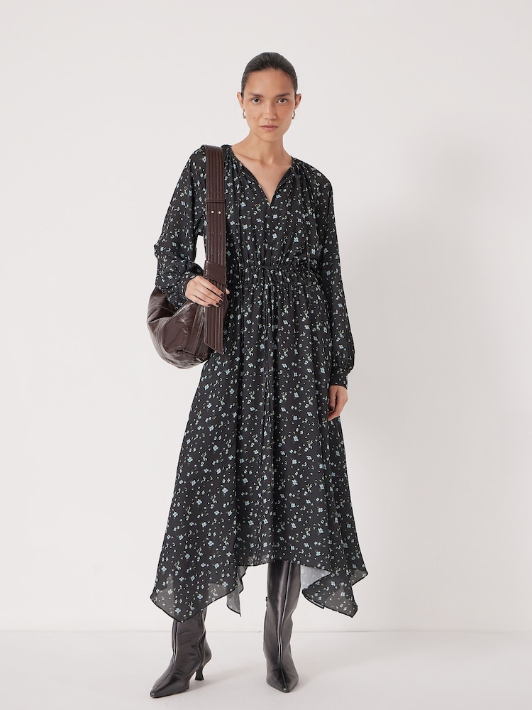 Hush Black Printed Long Sleeve Chiffon Dress - Image 1 of 4