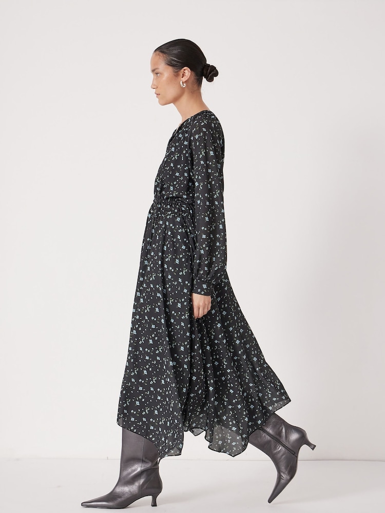 Hush Black Printed Long Sleeve Chiffon Dress - Image 2 of 4