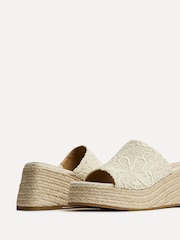 Linzi Cream Espresso Espadrille Mule Sandals - Image 5 of 5