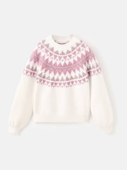 Mango White Jacquard Knitted Sweater - Image 2 of 4