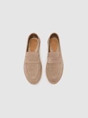 Reiss Stone Capri Suede Penny Loafer Espadrilles - Image 3 of 5