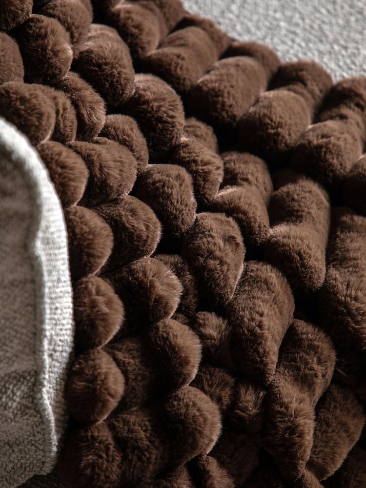Gallery Home Brown Ridge Faux Fur Throw - Image 2 of 6