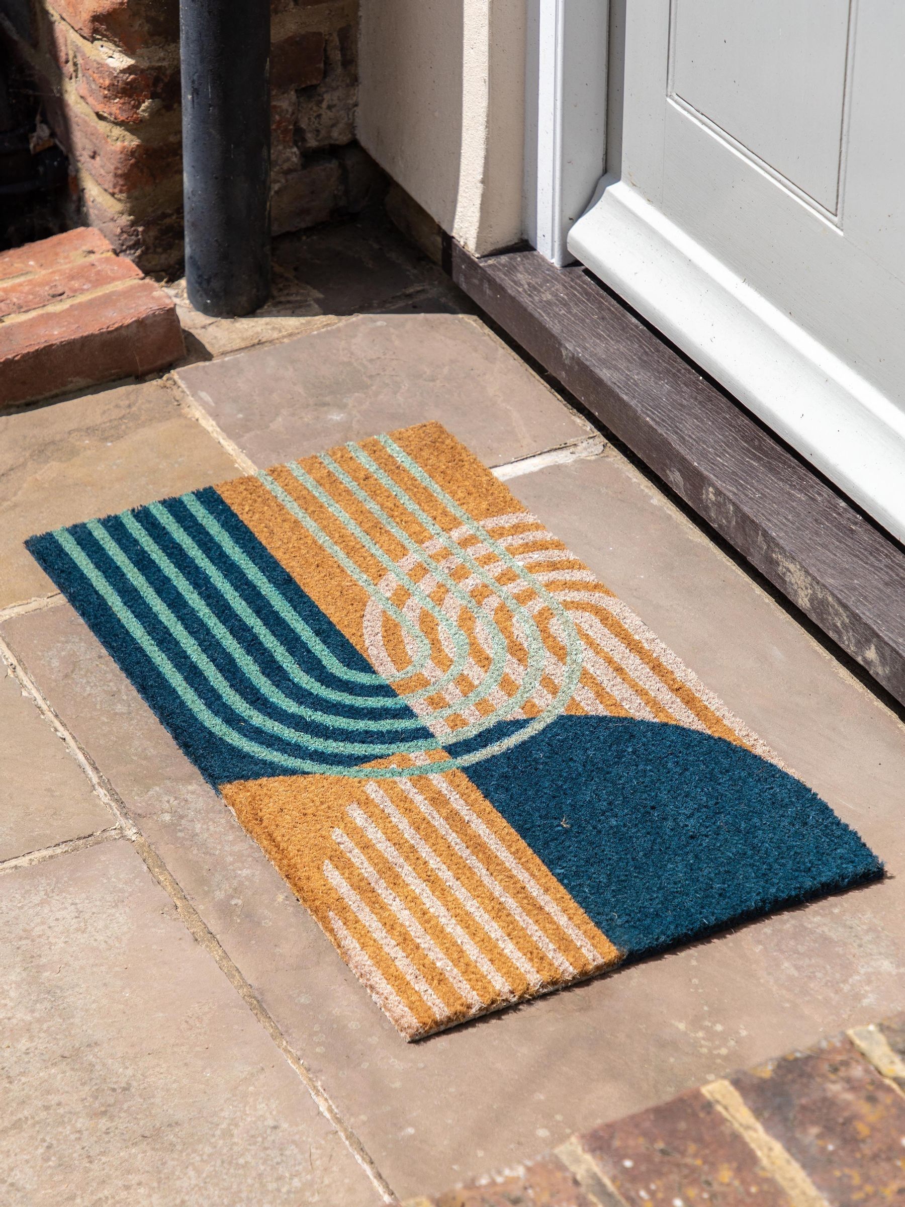 Gallery Home Blue Nevada Arch Coir Doormat