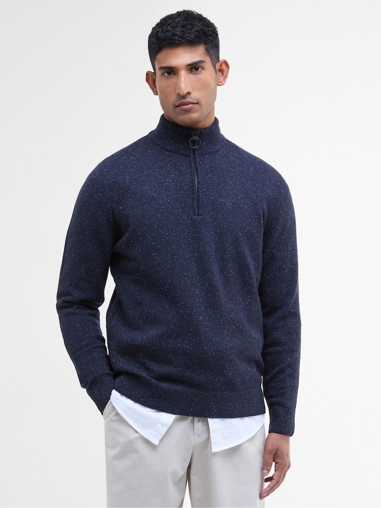 Barbour® Blue Essential Tisbury Half Zip Jumper - Image 1 of 7