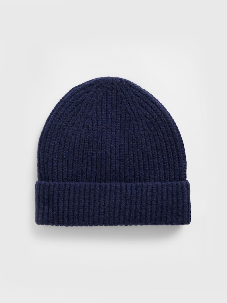 Gap Navy Blue CashSoft Ribbed Beanie - Image 1 of 1 Gap Navy Blue CashSoft Ribbed Beanie - Image 1 of 1