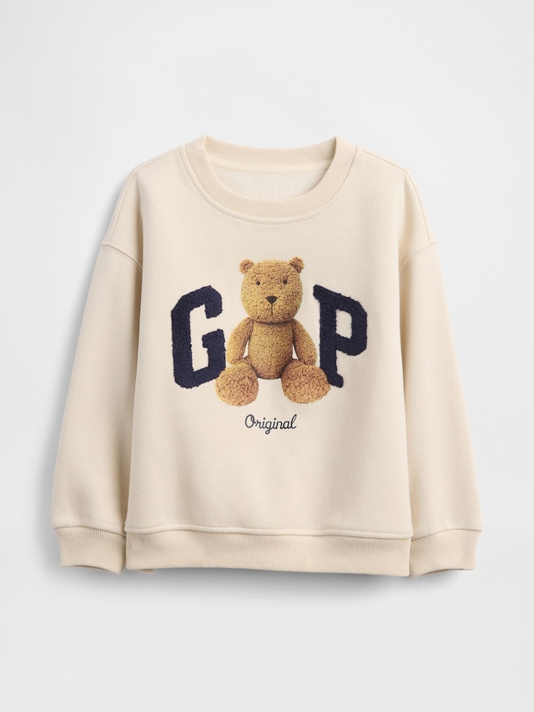 Gap Cream VintageSoft Bear Logo Sweatshirt (6mths-5yrs) - Image 1 of 2 Gap Cream VintageSoft Bear Logo Sweatshirt (6mths-5yrs) - Image 1 of 2