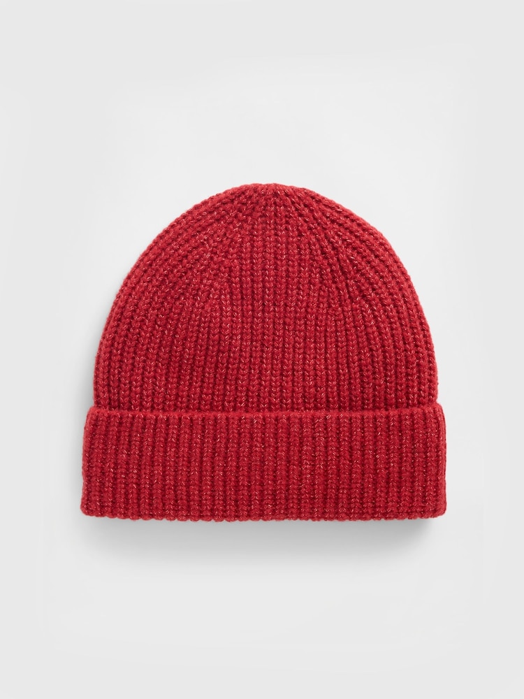 Gap Red CashSoft Ribbed Beanie - Image 1 of 1 Gap Red CashSoft Ribbed Beanie - Image 1 of 1