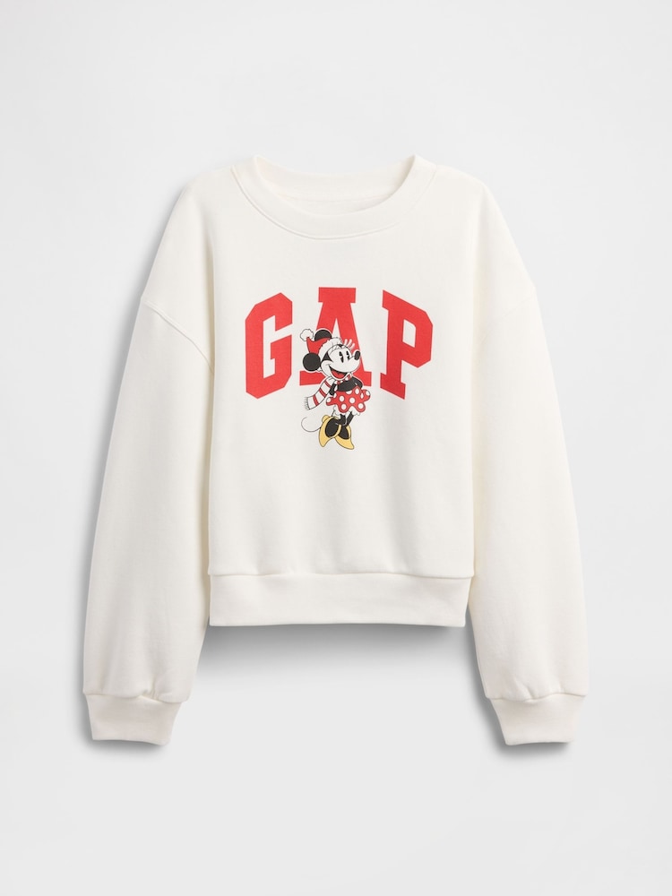 Gap White Disney Minnie Mouse Oversized Logo Sweatshirt (4-13yrs) - Image 1 of 3 Gap White Disney Minnie Mouse Oversized Logo Sweatshirt (4-13yrs) - Image 1 of 3