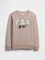 Gap Beige Crew neck Graphic Sweatshirt (4-13yrs) - Image 1 of 3