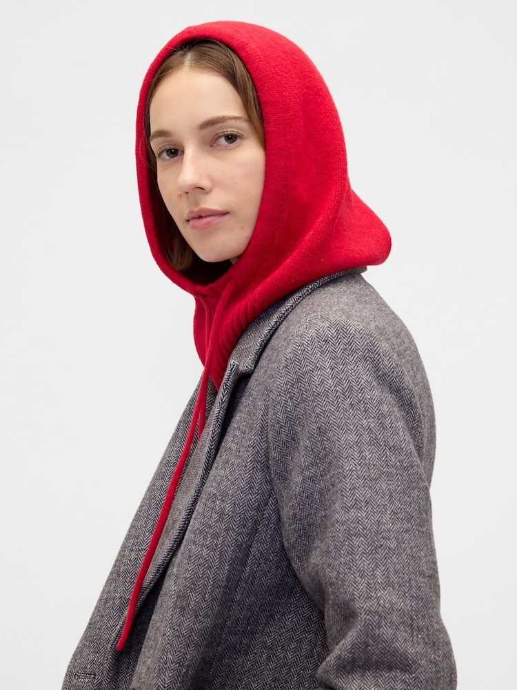 Gap Red CashSoft Drawcord Hood Hat - Image 1 of 2 Gap Red CashSoft Drawcord Hood Hat - Image 1 of 2