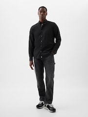 Gap Black Stretch Poplin Shirt in Standard Fit - Image 3 of 4