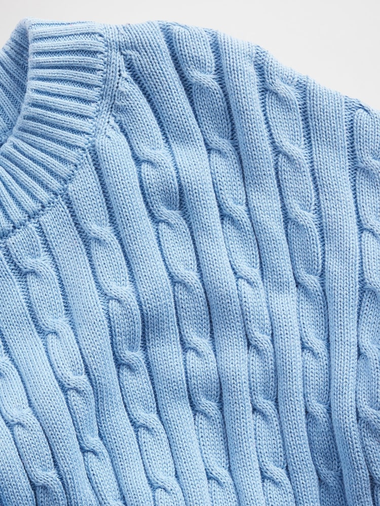 Gap Blue Cable-Knit Crew Neck Jumper - Image 5 of 5 Gap Blue Cable-Knit Crew Neck Jumper - Image 5 of 5