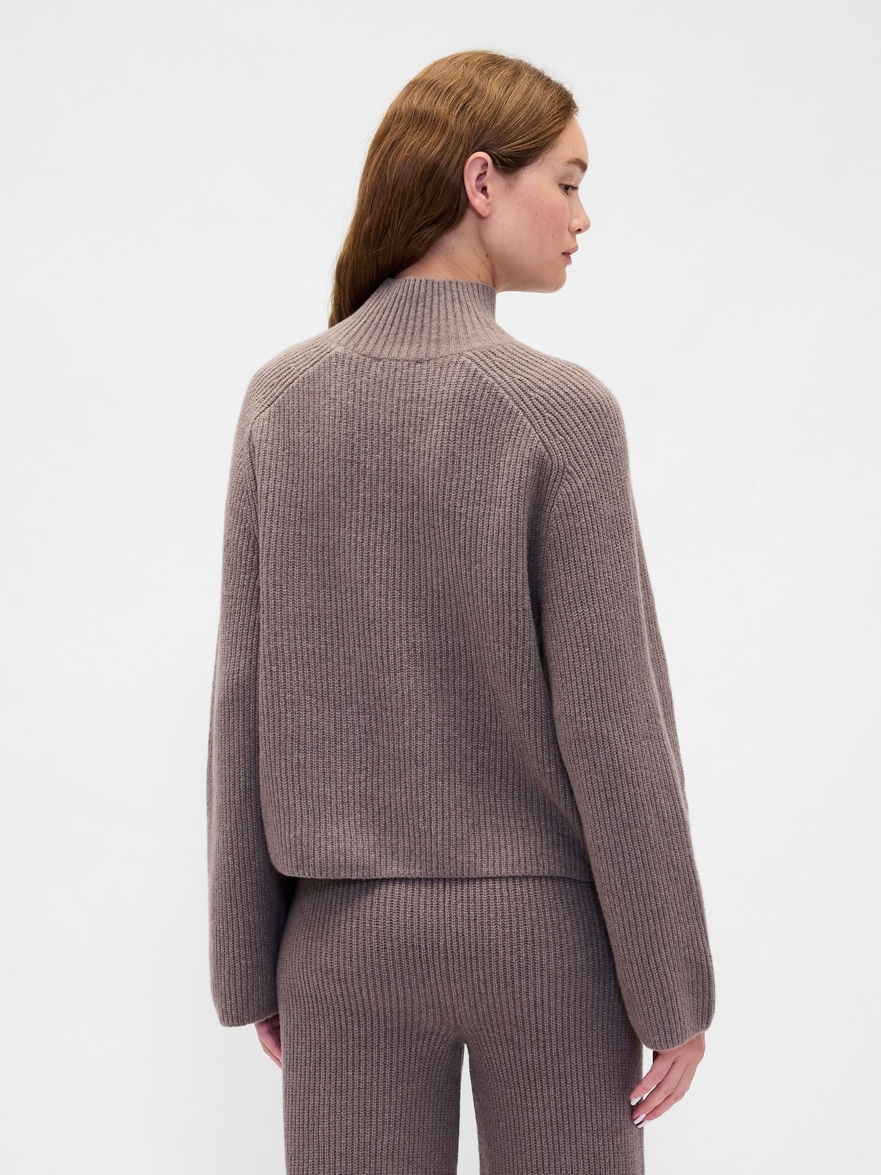 Buy Gap CashSoft Light Brown Shaker-Stitch Turtle Neck Jumper from