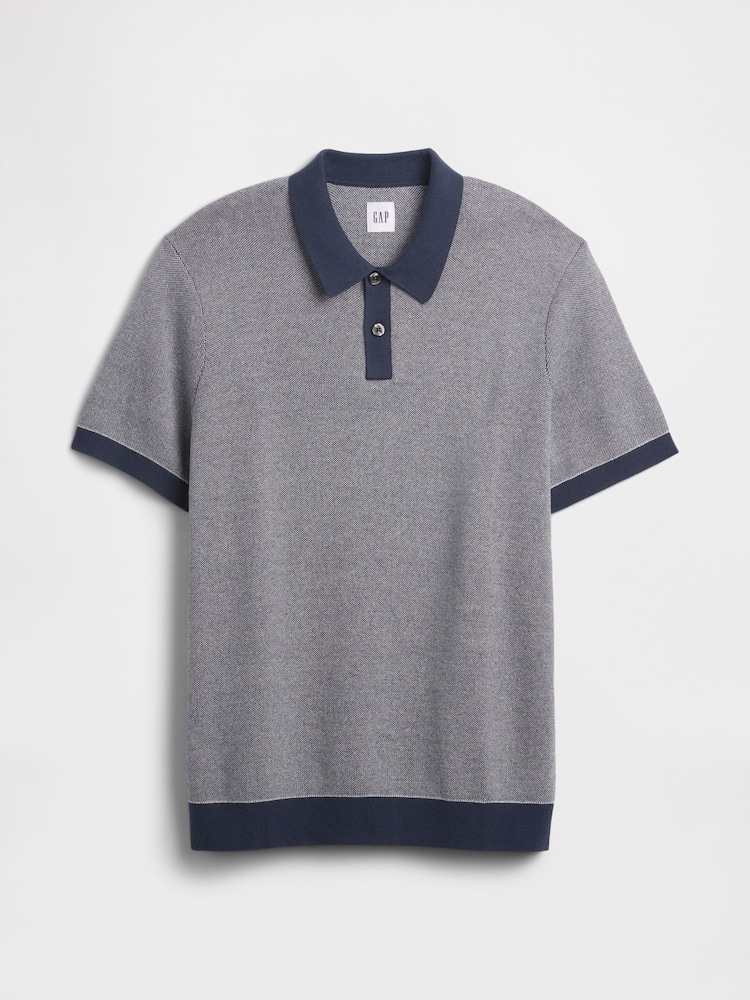 Gap Blue Jumper Polo Shirt - Image 5 of 5 Gap Blue Jumper Polo Shirt - Image 5 of 5