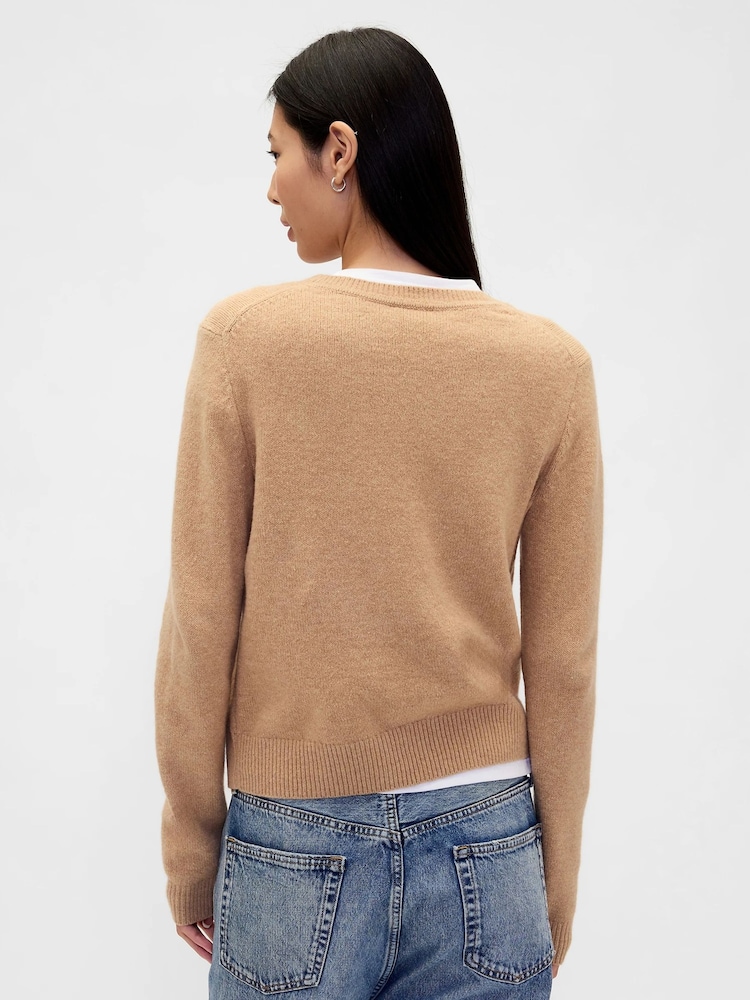 Gap Beige CashSoft Crew Neck Jumper - Image 2 of 5