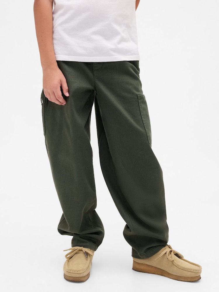 Gap Green Brushed Cargo Baggy Trousers (4-13yrs) - Image 1 of 5 Gap Green Brushed Cargo Baggy Trousers (4-13yrs) - Image 1 of 5