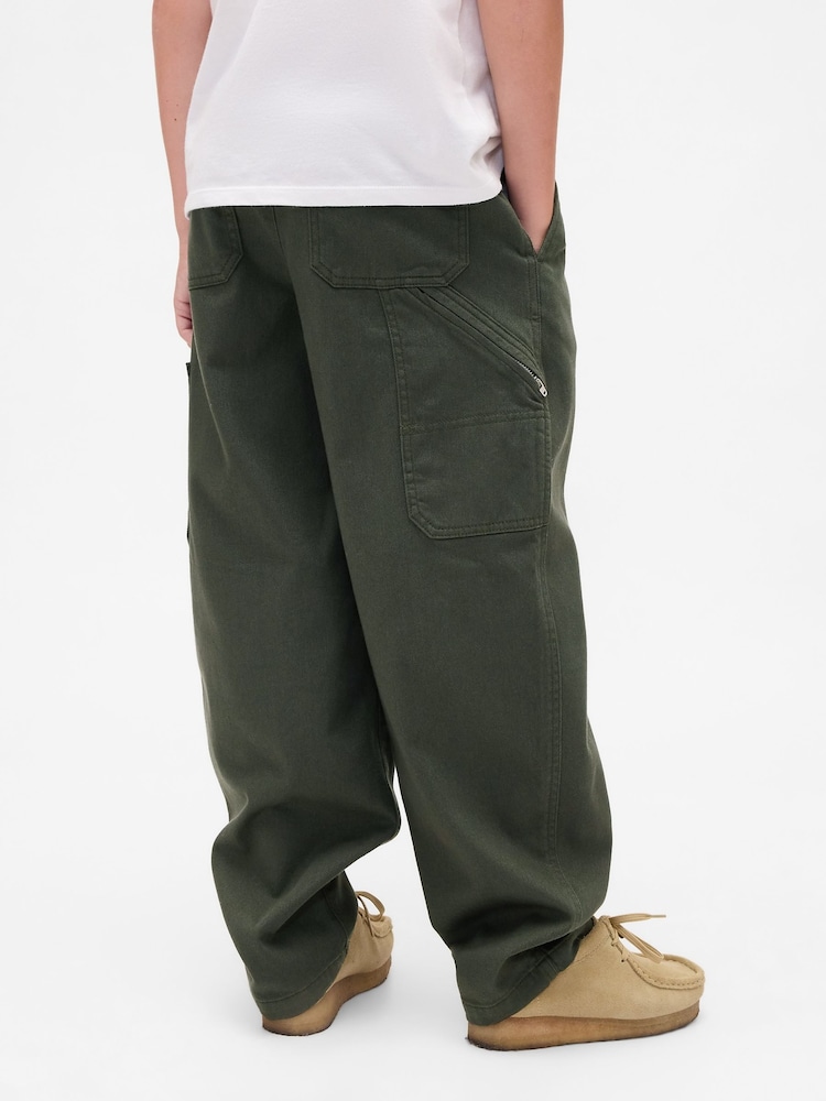 Gap Green Brushed Cargo Baggy Trousers (4-13yrs) - Image 2 of 5 Gap Green Brushed Cargo Baggy Trousers (4-13yrs) - Image 2 of 5