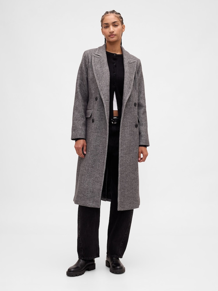 Gap Grey Chesterfield Coat - Image 1 of 4 Gap Grey Chesterfield Coat - Image 1 of 4