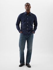 Gap Navy Blue Stretch Poplin Shirt in Standard Fit - Image 3 of 3