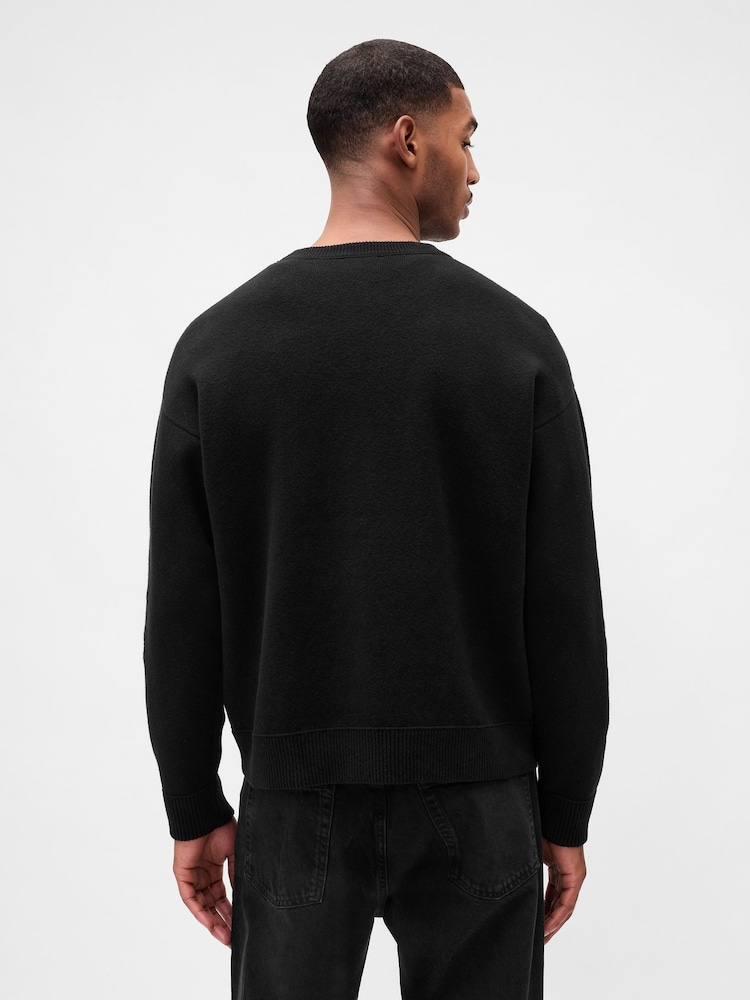 Gap Black Heavyweight CashSoft Crew Neck Jumper - Image 2 of 4 Gap Black Heavyweight CashSoft Crew Neck Jumper - Image 2 of 4