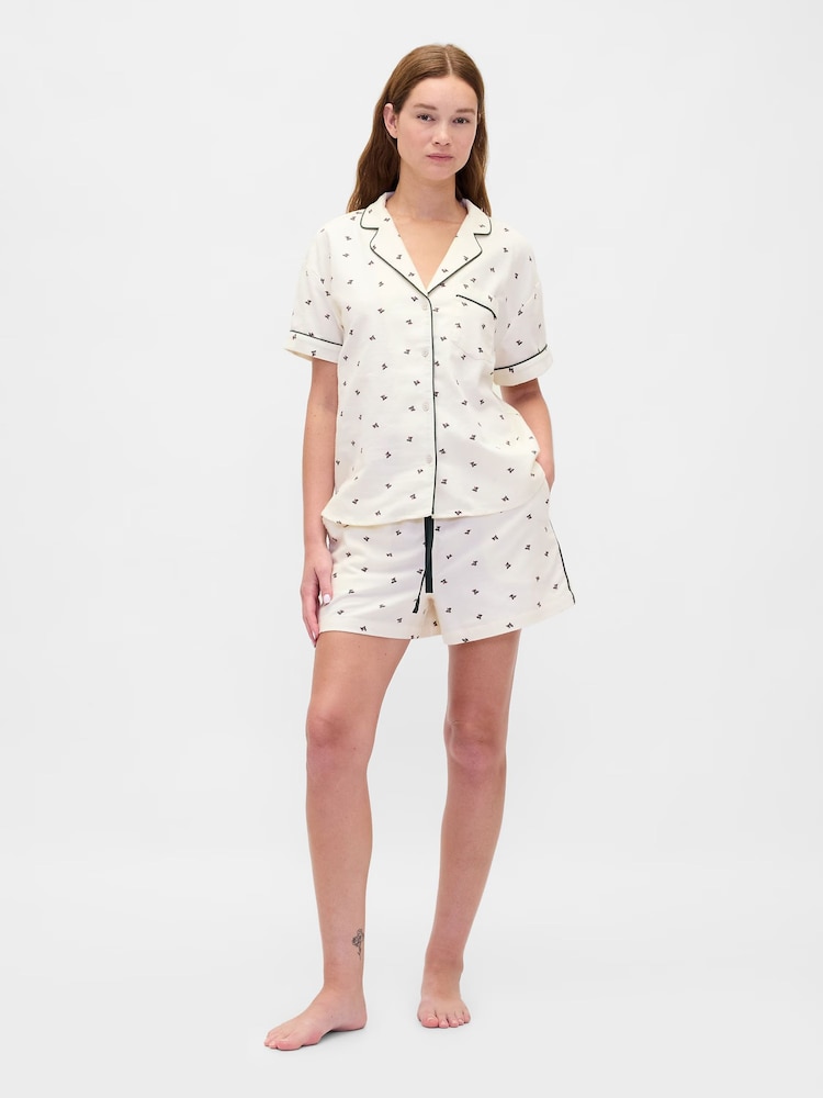 Gap Cream Softest Flannel Pyjama Shorts Set - Image 1 of 4 Gap Cream Softest Flannel Pyjama Shorts Set - Image 1 of 4