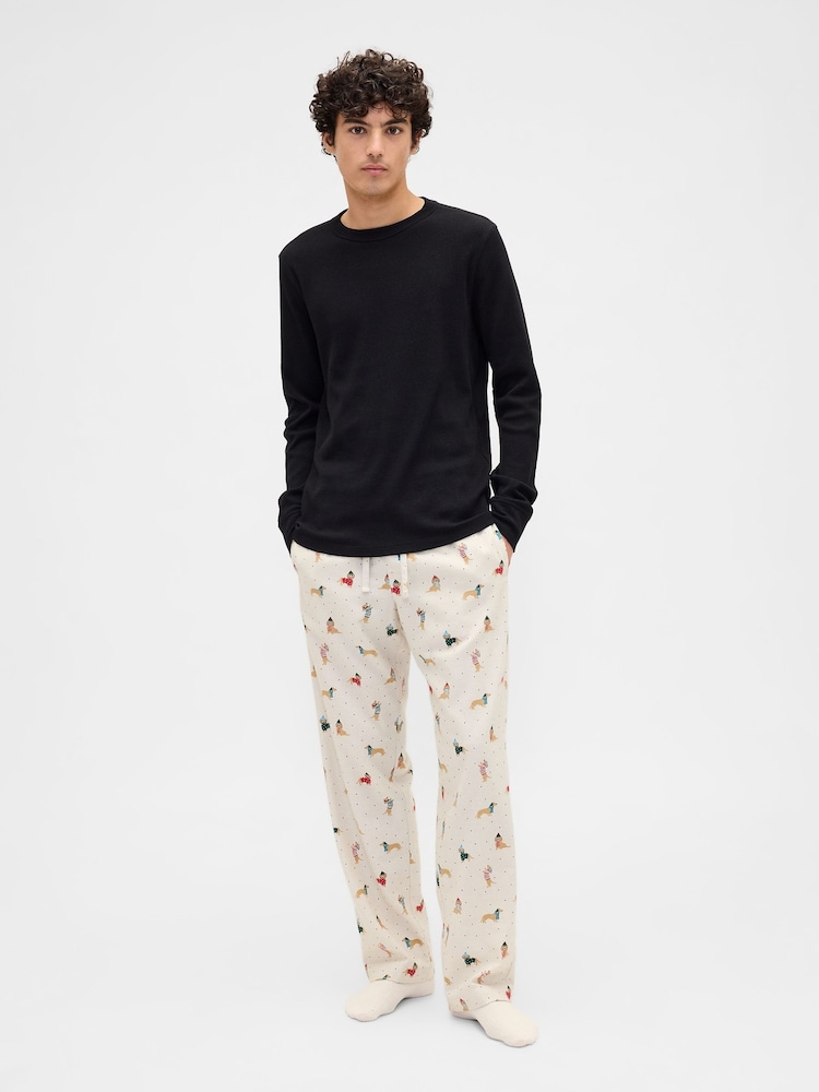 Gap Cream Dog Christmas Pyjama Bottoms - Image 1 of 4 Gap Cream Dog Christmas Pyjama Bottoms - Image 1 of 4