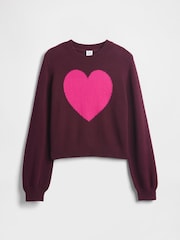 Gap Burgundy Red CashSoft Crew Neck Sweatshirt (4-13yrs) (4-13yrs) - Image 1 of 2