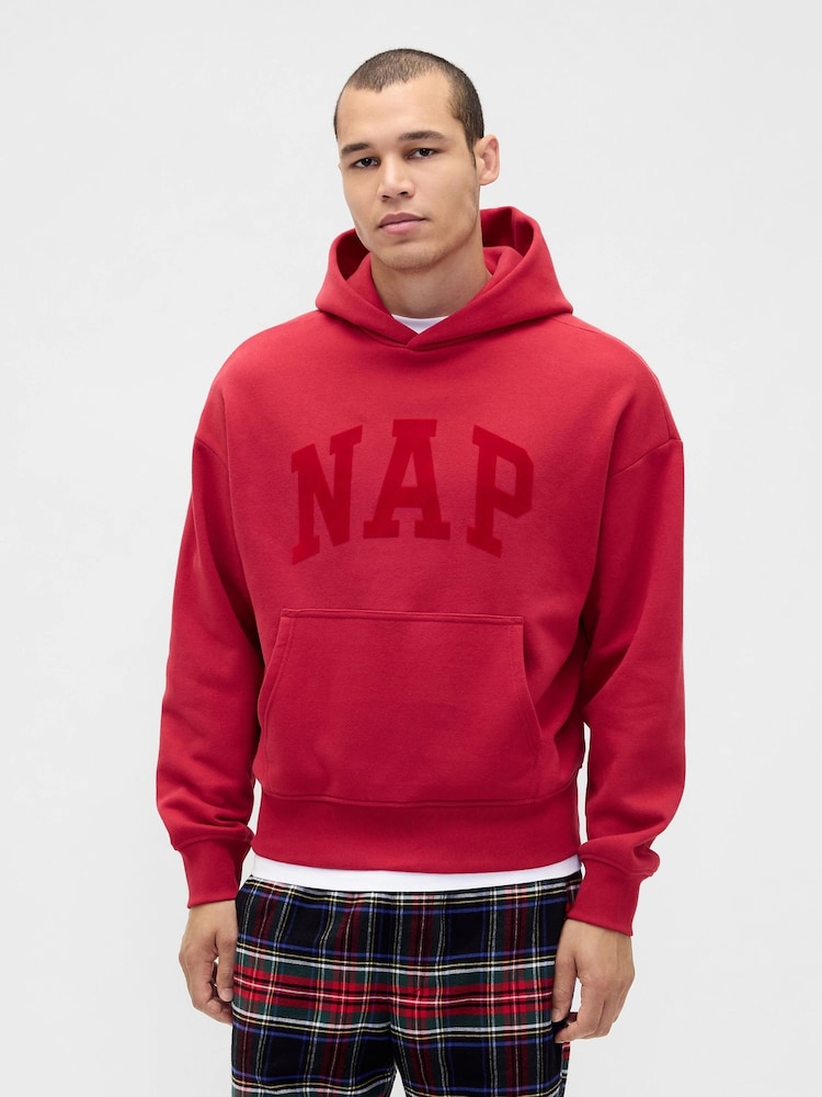 Gap Red VintageSoft NAP Logo Hoodie - Image 1 of 4 Gap Red VintageSoft NAP Logo Hoodie - Image 1 of 4