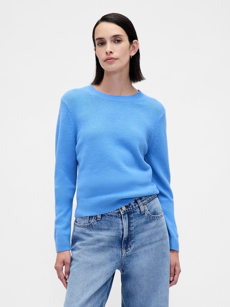 Gap Blue CashSoft Crew Neck Jumper - Image 1 of 4 Gap Blue CashSoft Crew Neck Jumper - Image 1 of 4
