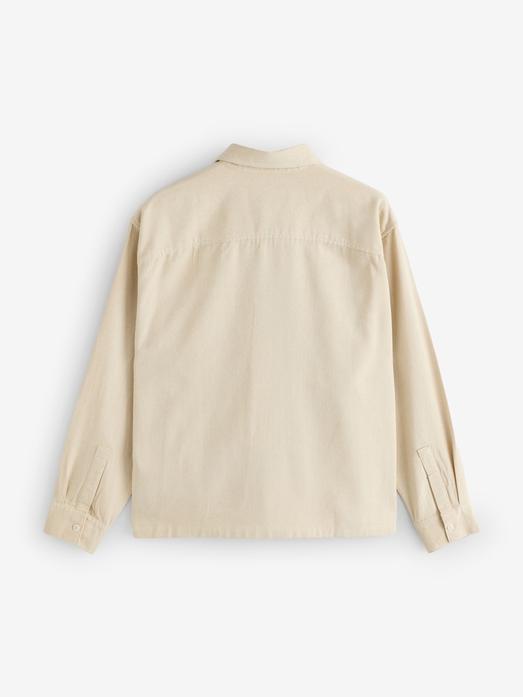 Gap Cream Flannel Shirt in Boxy Fit - Image 2 of 4 Gap Cream Flannel Shirt in Boxy Fit - Image 2 of 4