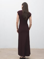 Mango Red Perkins-Neck Knitted Dress - Image 3 of 5