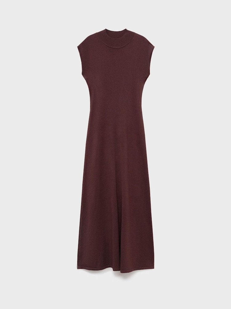 Mango Red Perkins-Neck Knitted Dress - Image 5 of 5 Mango Red Perkins-Neck Knitted Dress - Image 5 of 5
