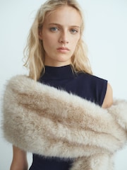 Mango Blue Perkins-Neck Knitted Dress - Image 4 of 7